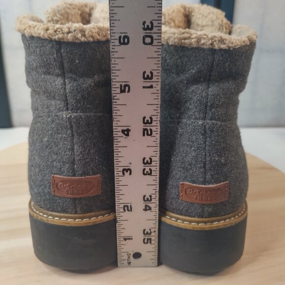 Dr. Scholl's So Cozy Gray Ankle Flannel & Faux Fur Waterproof Boots Women US 9M - Picture 8 of 16